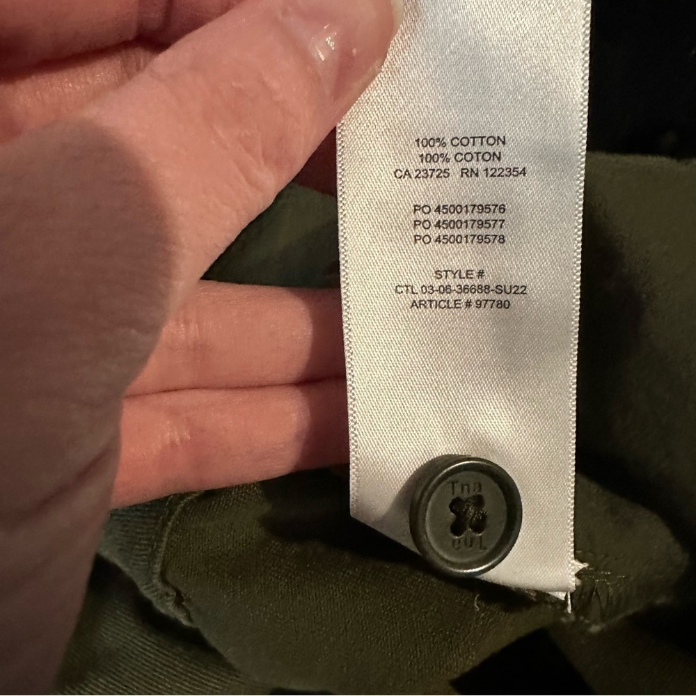 Aritzia TNA Fatigue Olive Green High Rise Cargo Pant Black Belted Size 2XL NWT - Picture 15 of 16